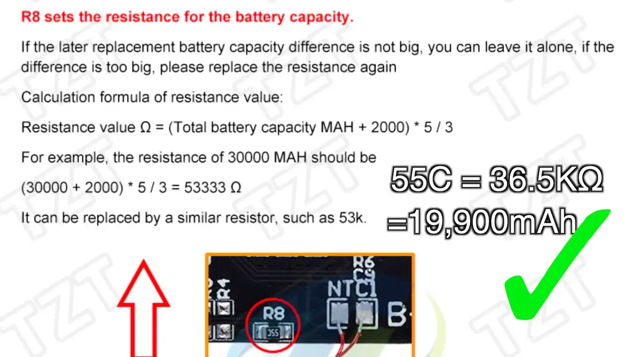Battery Capacity Resistor