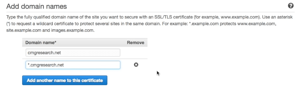 Add domains names to your certificate