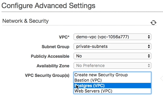 Network and Security Settings
